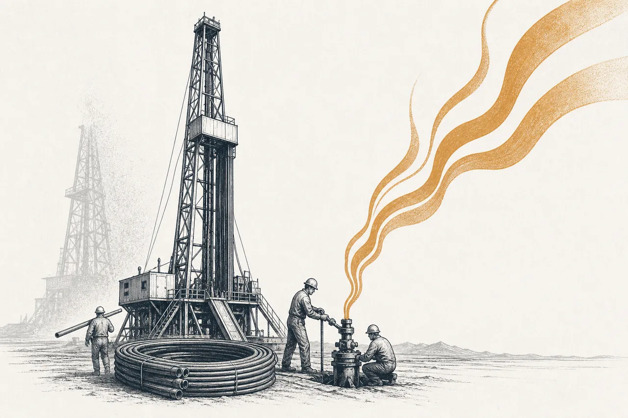 The tools and rigs of the oil-and-gas industry, turned around to drill for geothermal heat instead — existing skills handed down to clean energy