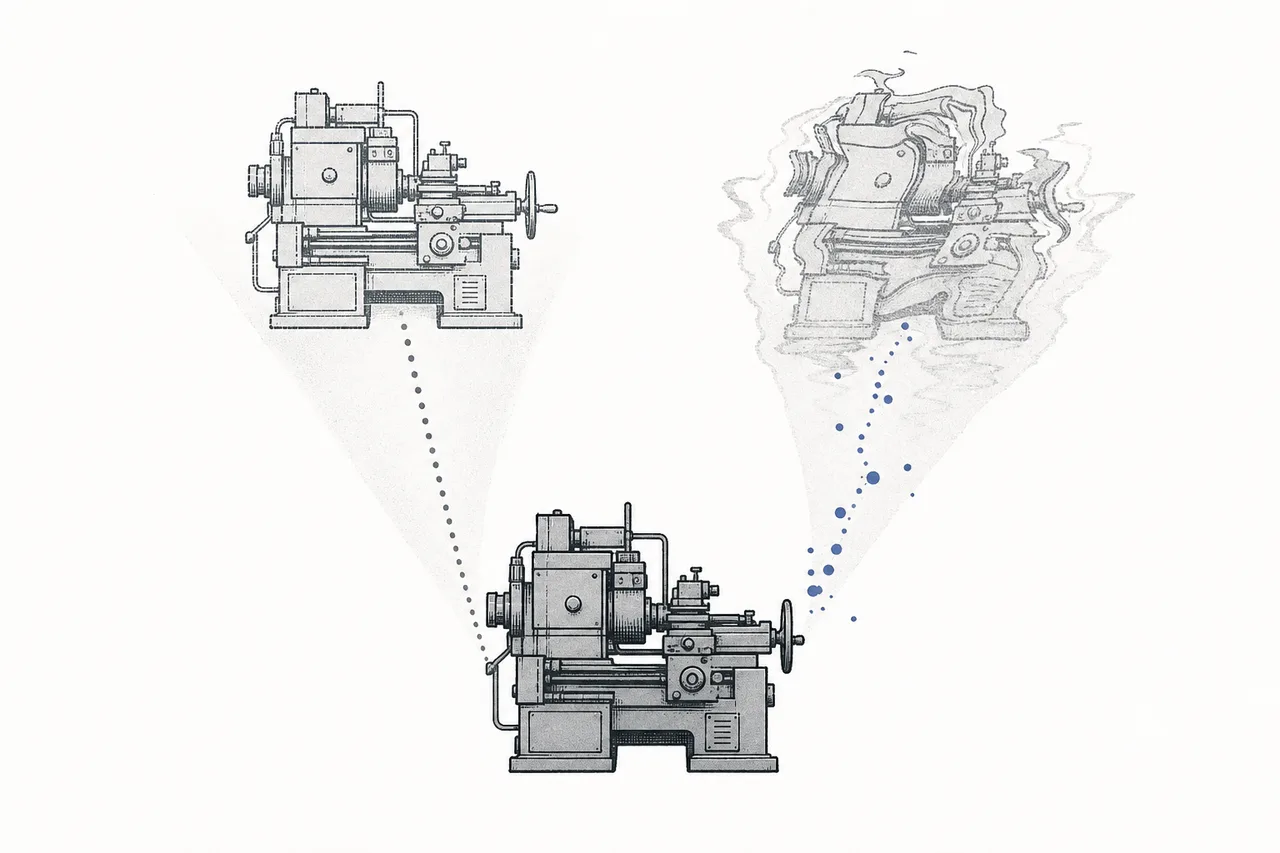A side-by-side comparison of a sharp twin from good data and a distorted twin from bad data