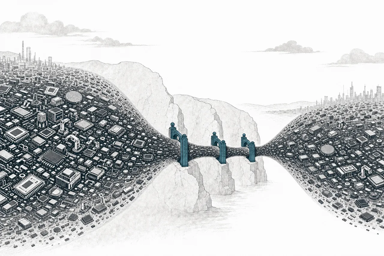 The wide river of the entire industry squeezed so it must pass through just a few narrow stone gates before continuing