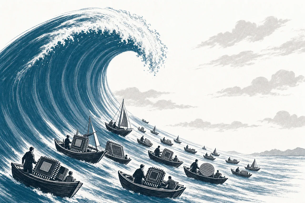 A giant wave of AI demand sweeping across the whole semiconductor industry, with every small boat turning to ride the same wave