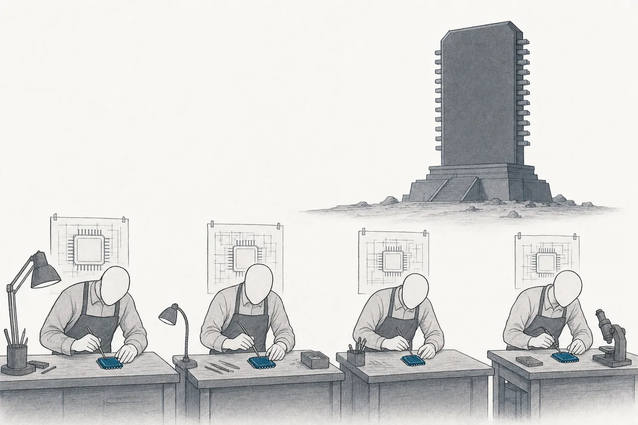 Several tech giants designing and casting their own chips in a workshop, to stop depending on a single high-priced supplier
